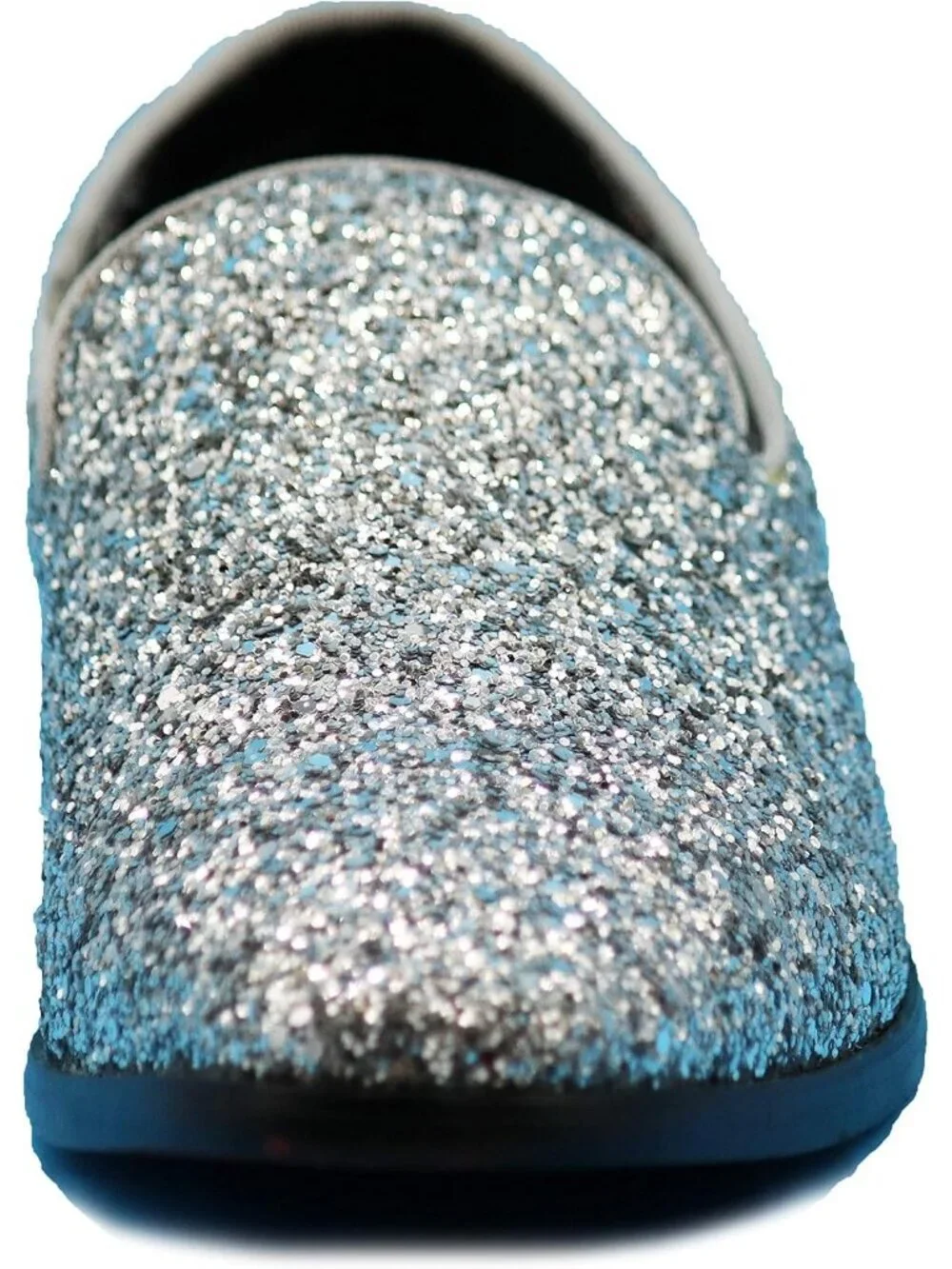 Men's Silver Vintage Glitter Loafers Slip On Tuxedo Dress Party Classic Shoes